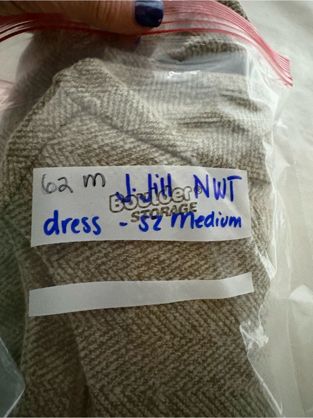 J. Jill Taupe Knit Long Sleeve Shift Dress - Picture 12 of 12